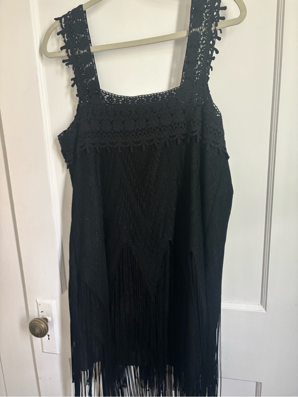 2000s Anna Sui Boho Crochet Fringe Dresse - Picture 9 of 10
